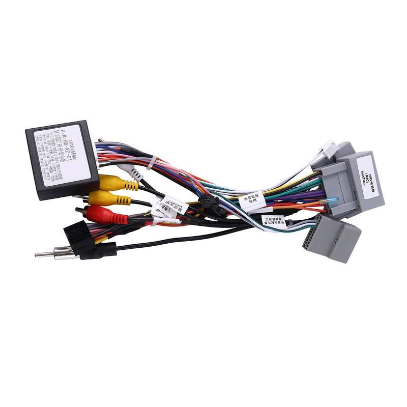 Car 16Pin Power Wiring Harness Cable Adapter with Canbus+USB for XR-V Vezel Jade Fit Install Android
