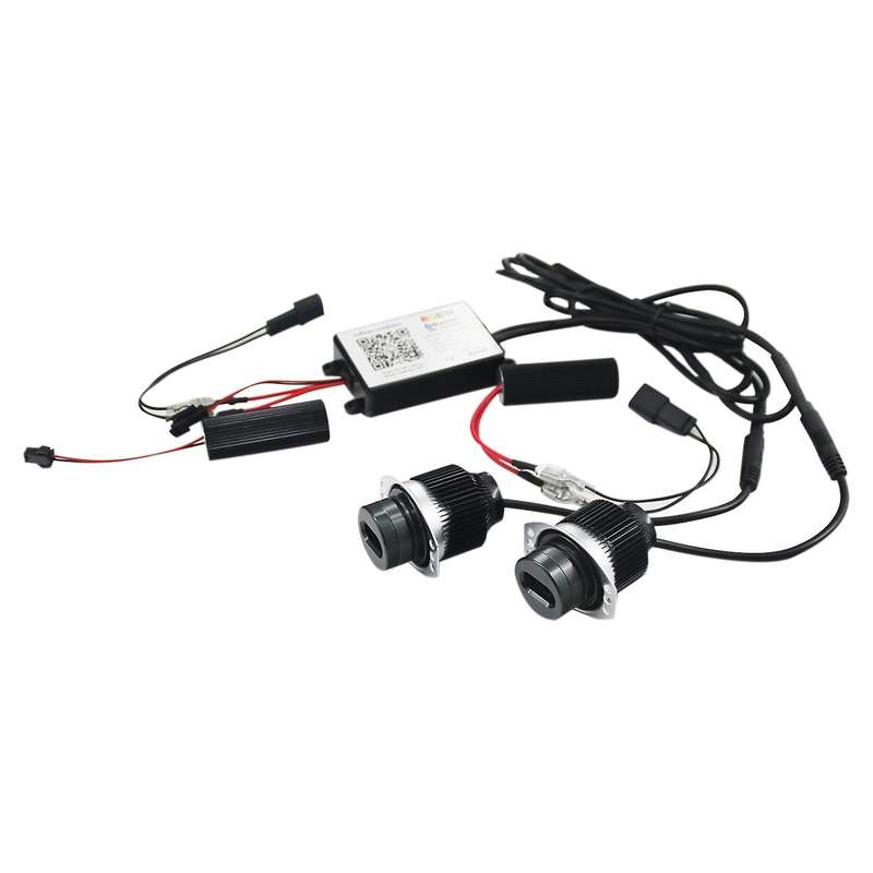 Car 24W LED Marking Angel Eyes RGB Color Changing LED Headlights for - E90 E91 325I 330I Pre- 2006-2