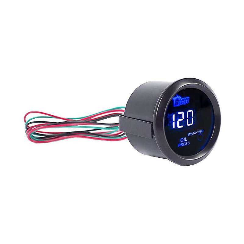 Car 2inch 52mm Digital Oil Press Pressure Gauge Blue LED Boost Gauge Water Oil Temperature Oil Press