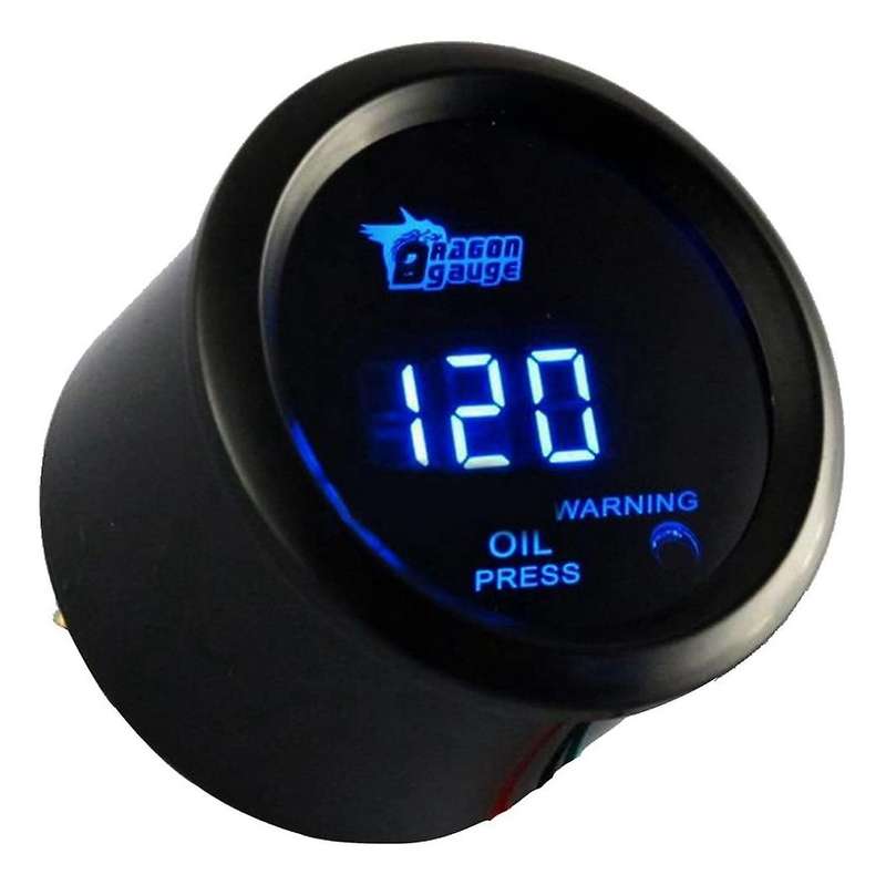 Car 2inch 52mm Digital Oil Press Pressure Gauge Blue LED Boost Gauge Water Oil Temperature Oil Press