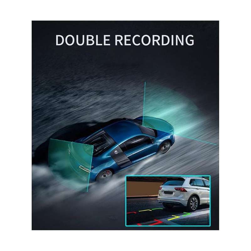 Car 4inch Ips Screen 1080p+720p Hd 140 Degree Wide Angle Camera Driving Recorder 24 Hours Parking M