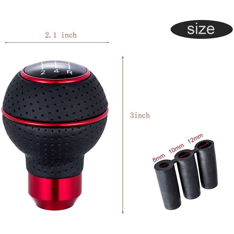 Car 5 Speed Gear Shifter Knob ABS+ PU Stick Shift Handle Universal for Most Manual Transmissions Bl