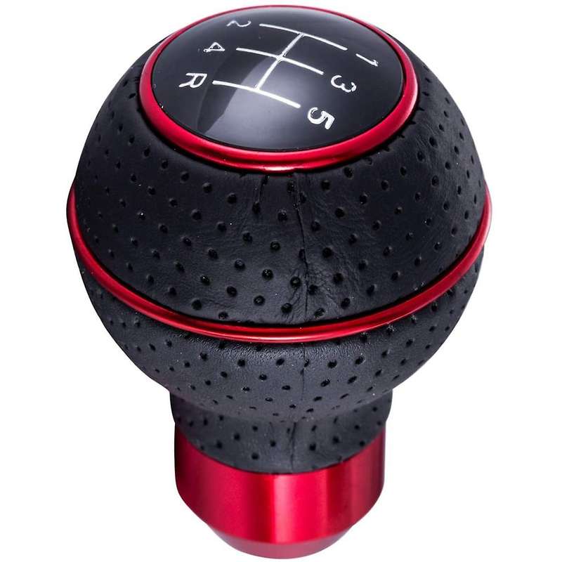Car 5 Speed Gear Shifter Knob ABS+ PU Stick Shift Handle Universal for Most Manual Transmissions Bl