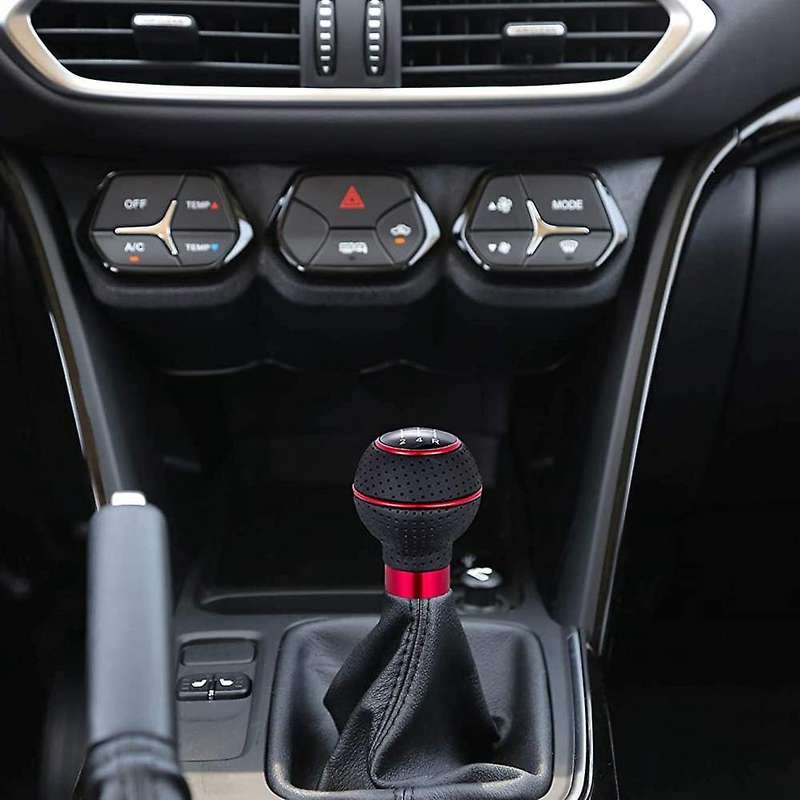 Car 5 Speed Gear Shifter Knob ABS+ PU Stick Shift Handle Universal for Most Manual Transmissions Bl