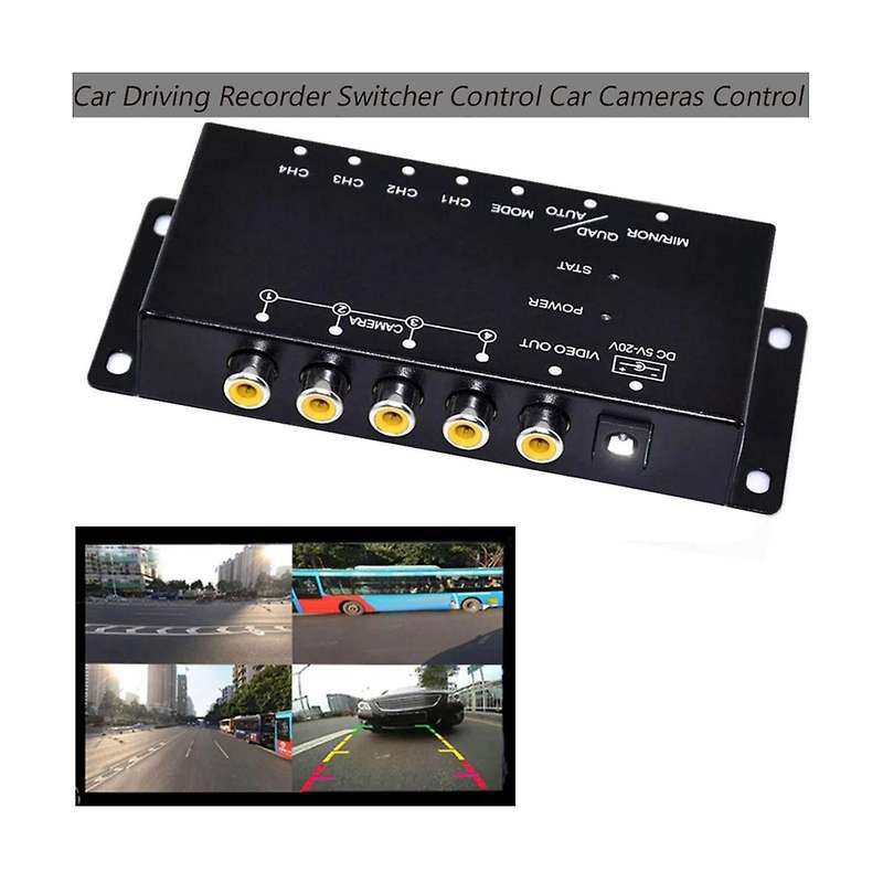 Car 4-channel Driving Recorder Switcher Control Car Cameras Ir Control Switch Combiner Box for 360 P