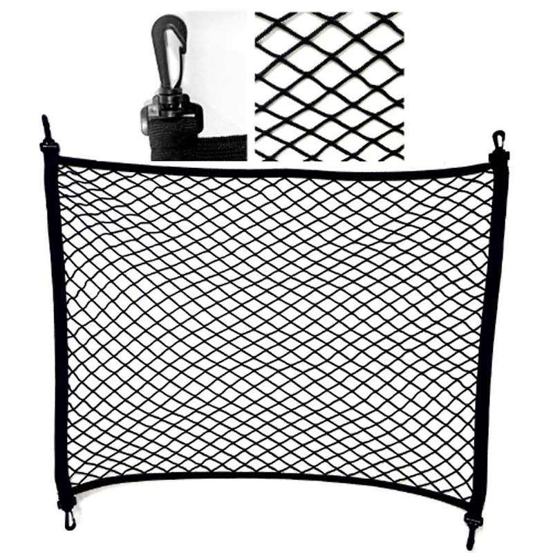 Car 60cmx80cm Trunk Rear Cargo Organizer Storage Elastic Holder Mesh Net with 4 Hooks Virtuous
