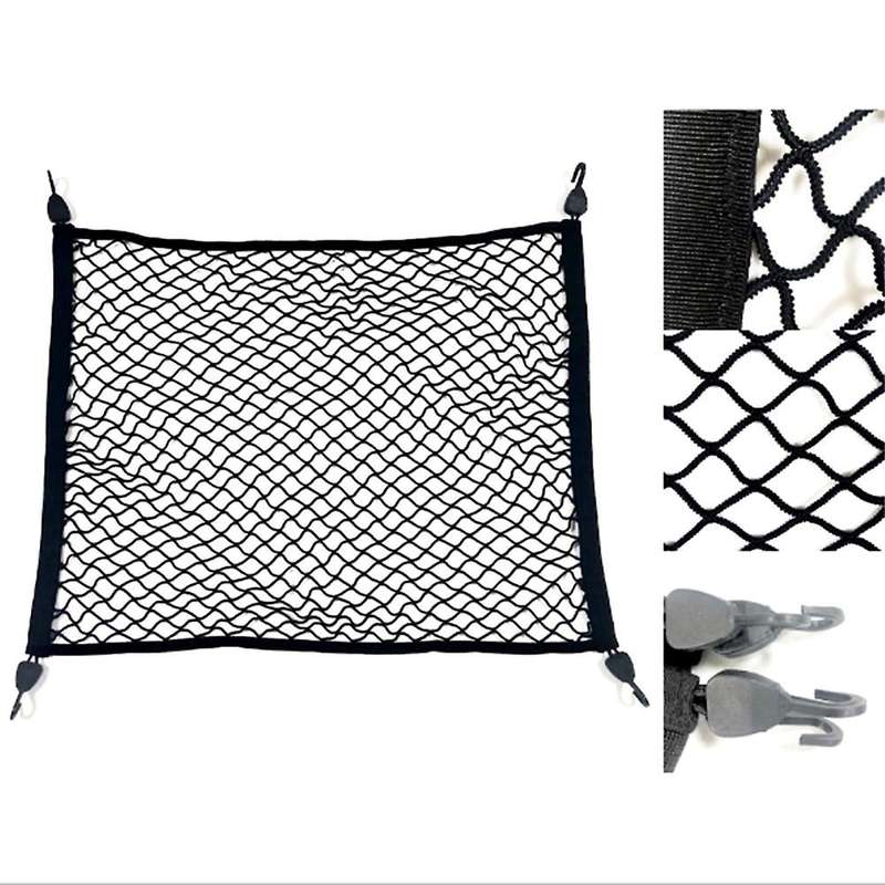 Car 60cmx80cm Trunk Rear Cargo Organizer Storage Elastic Holder Mesh Net with 4 Hooks Virtuous