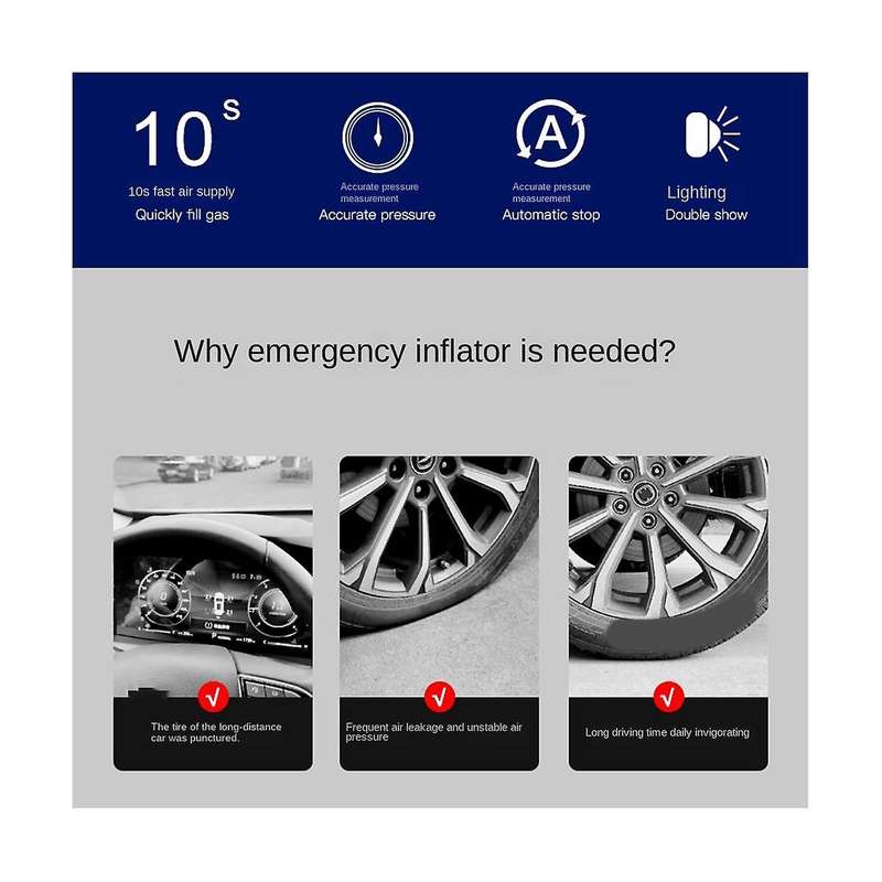 Car 7.4v Inflator Pump Portable Handheld Wireless Charging Digital Display with Light Car Motorcycle