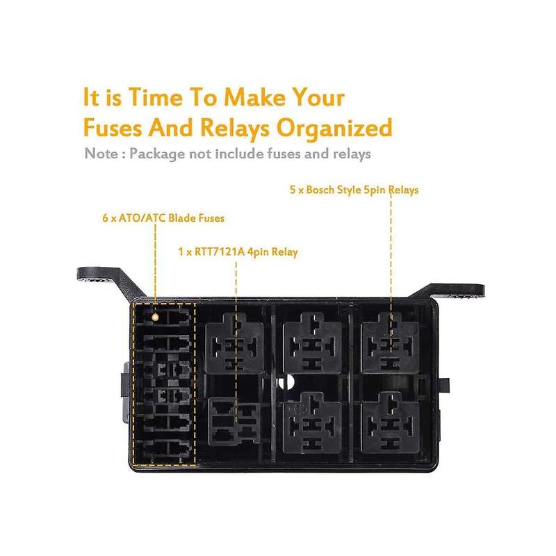 Car 6-way Fuse Box Relay Junction Box Fuse Bracket Block Car Supplies