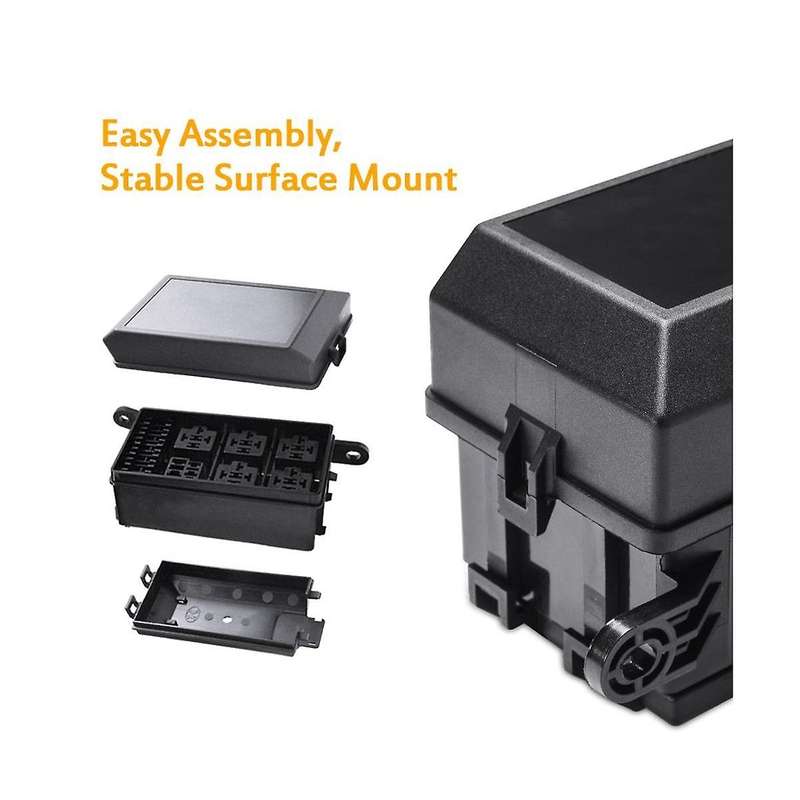 Car 6-way Fuse Box Relay Junction Box Fuse Bracket Block Car Supplies