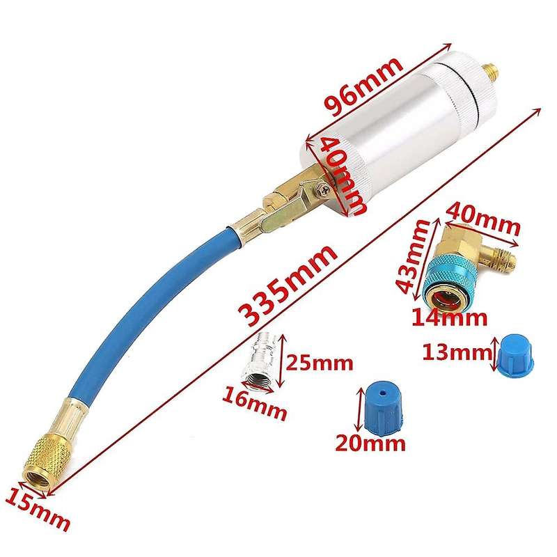 Car A/C Oil & Dye Injector Low R12 or R134A Quick Coupler Adapter Kit