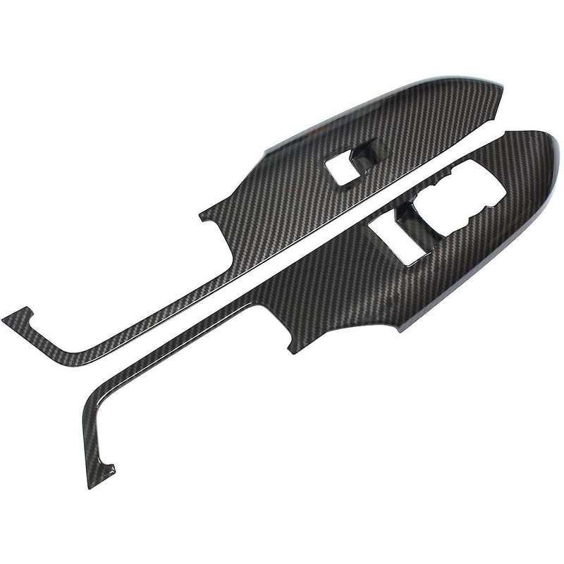Car ABS Black Carbon Fiber Texture Window Lift Switch Panel Cover Trims Stickers for 2015-2019