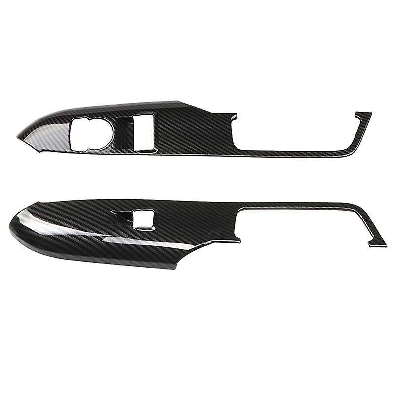 Car ABS Black Carbon Fiber Texture Window Lift Switch Panel Cover Trims Stickers for 2015-2019
