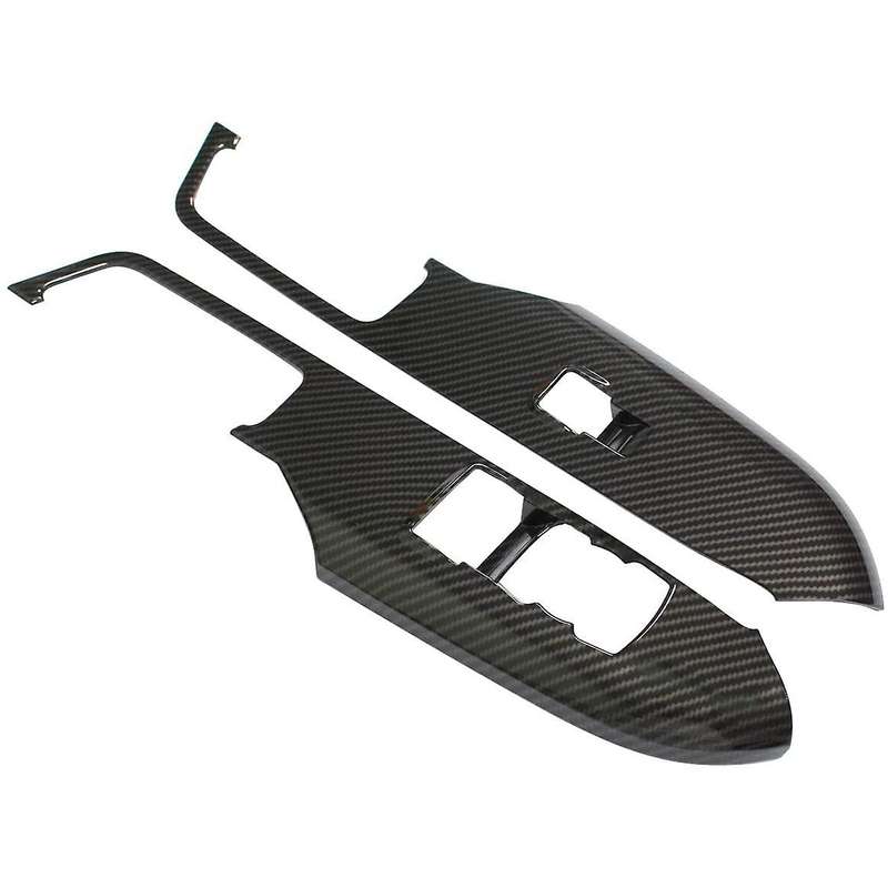 Car ABS Black Carbon Fiber Texture Window Lift Switch Panel Cover Trims Stickers for 2015-2019