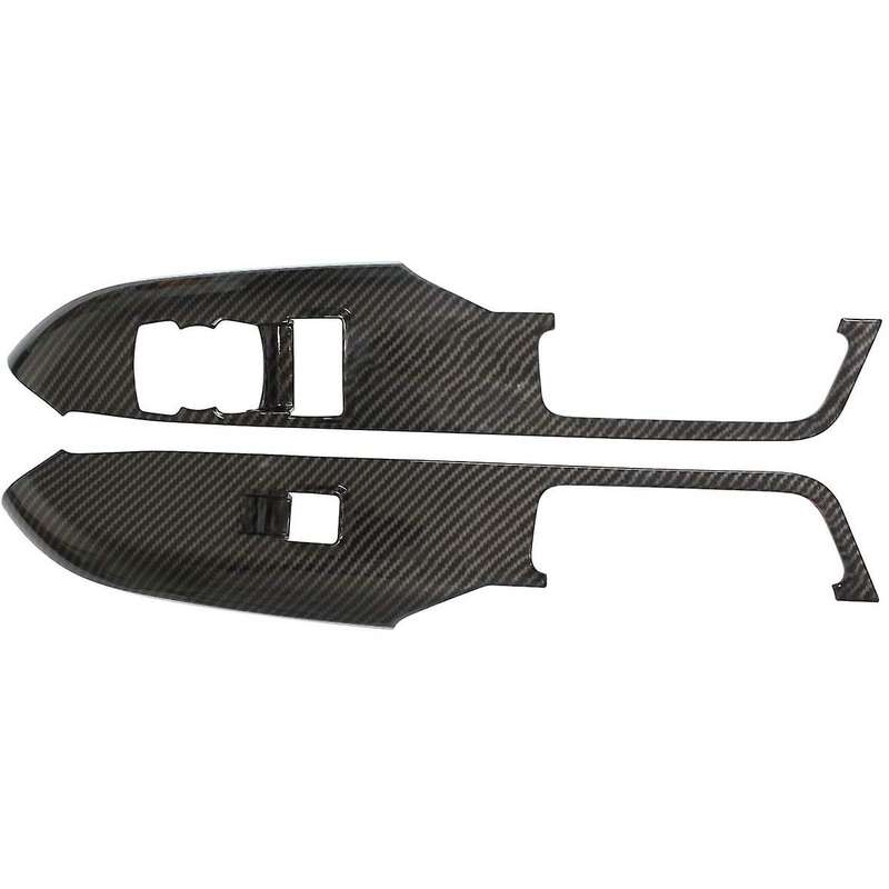 Car ABS Black Carbon Fiber Texture Window Lift Switch Panel Cover Trims Stickers for 2015-2019