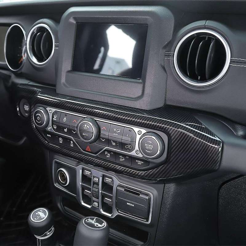 Car ABS Carbon Fiber Air Condition Panel Trim Bezel Cover for JL 2018+ Accessories