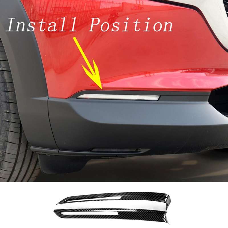 Car ABS Carbon Fiber Front Bumper Fog Light Lamp Frame Cover Trim for CX30 -30 2020 2021