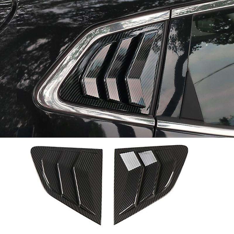 Car ABS Carbon Fiber Black Rear Window Louver Shutter Cover Trim 2Pcs for J11 2015-2021