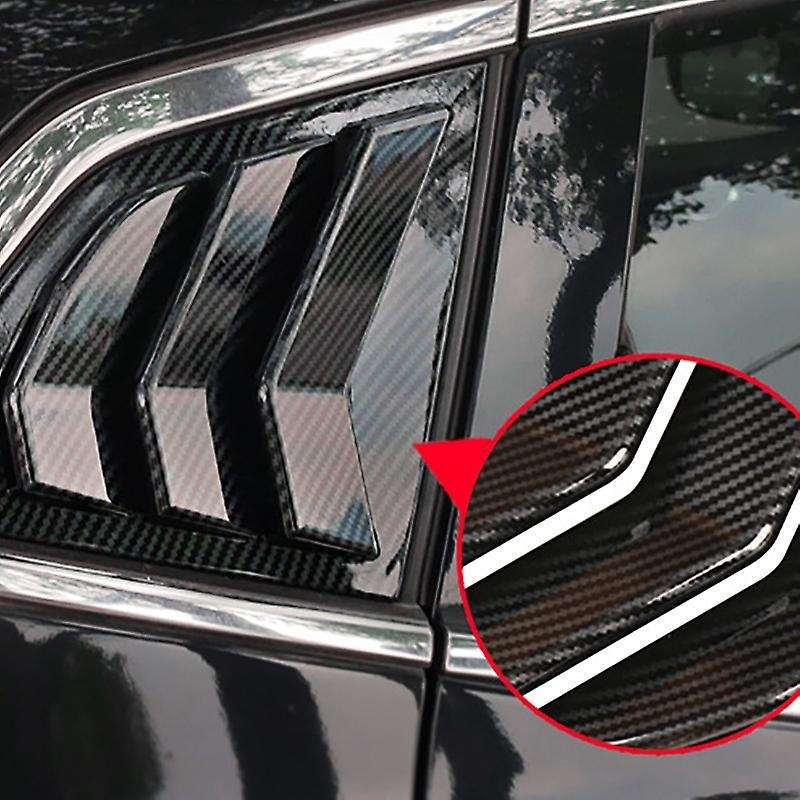 Car ABS Carbon Fiber Black Rear Window Louver Shutter Cover Trim 2Pcs for J11 2015-2021