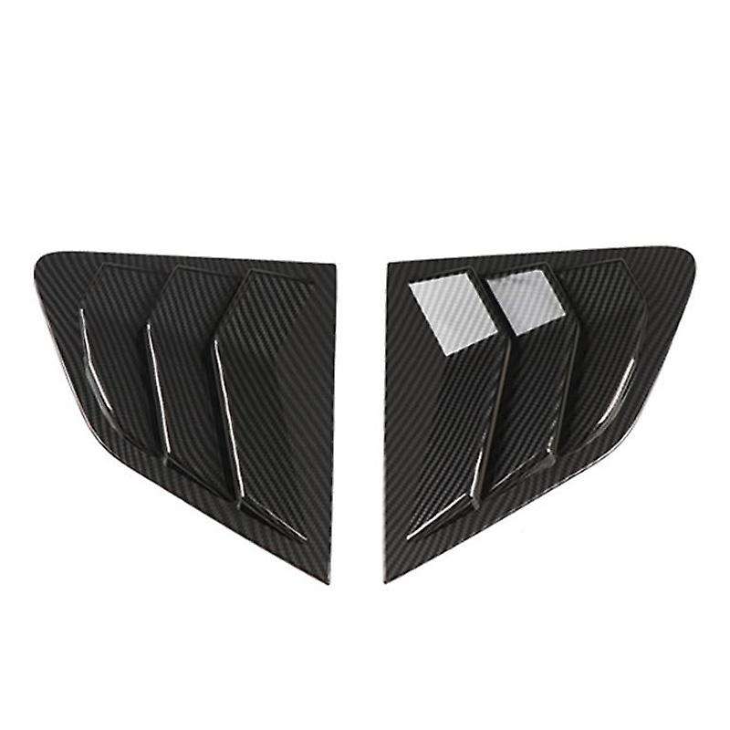 Car ABS Carbon Fiber Black Rear Window Louver Shutter Cover Trim 2Pcs for J11 2015-2021