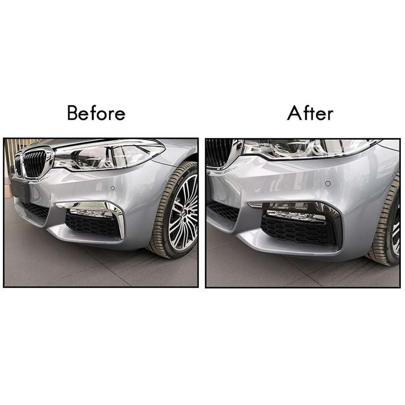 Car ABS Carbon Fiber Front Fog Lamp Eyebrow Frame Decoration Sticker Trim for - 5 Series G30 G38 201