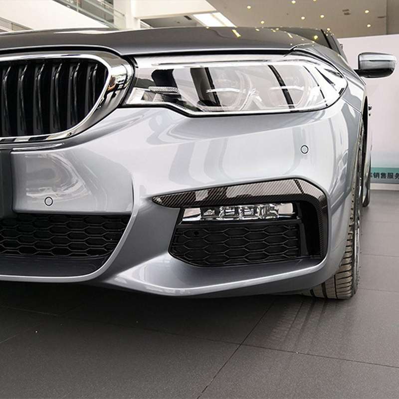 Car ABS Carbon Fiber Front Fog Lamp Eyebrow Frame Decoration Sticker Trim for - 5 Series G30 G38 201