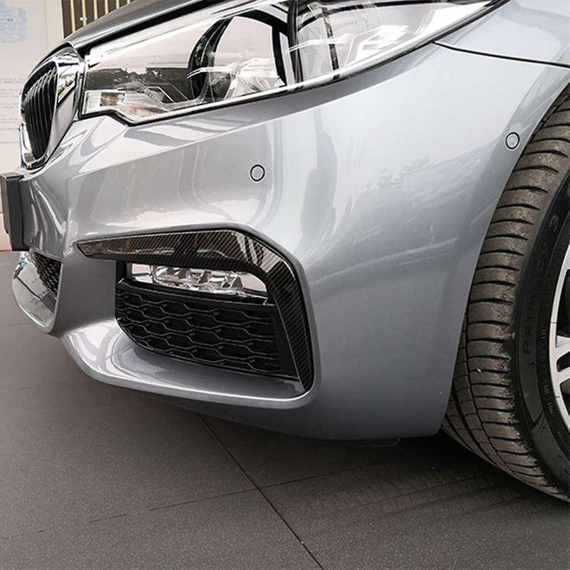 Car ABS Carbon Fiber Front Fog Lamp Eyebrow Frame Decoration Sticker Trim for - 5 Series G30 G38 201