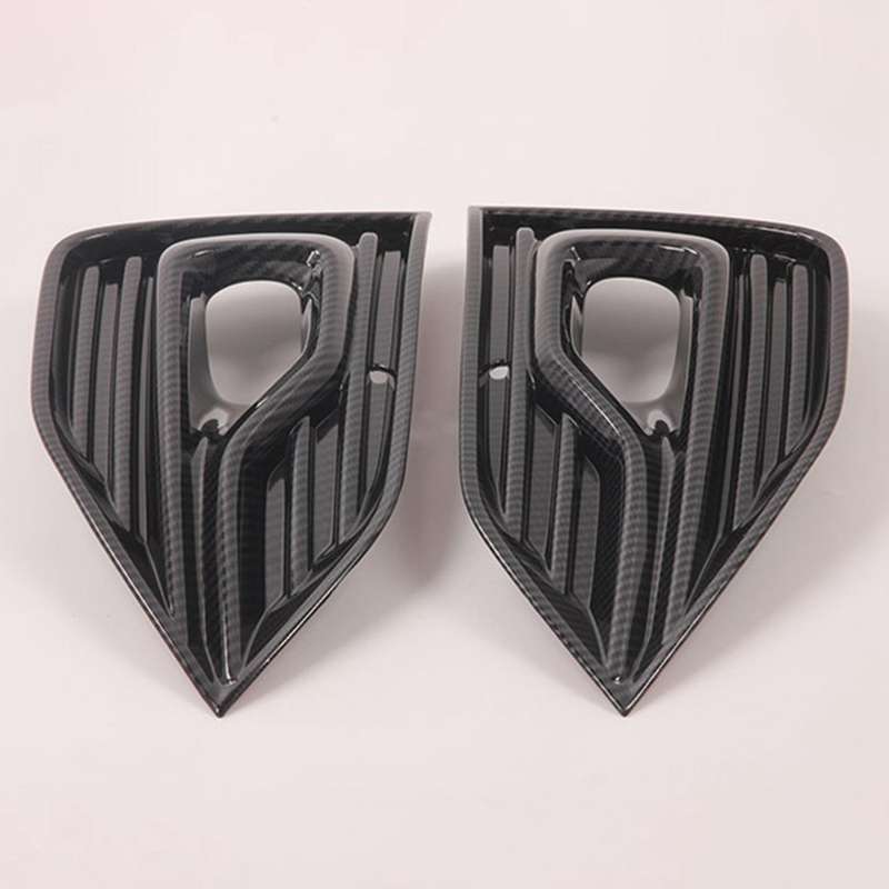 Car ABS Carbon Fiber Front Fog Light Lamp Grille Decoration Cover Trim for Escape Kuga 2020 2021