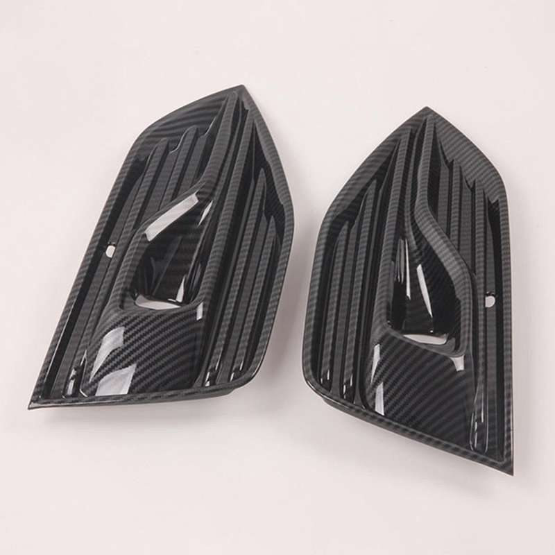 Car ABS Carbon Fiber Front Fog Light Lamp Grille Decoration Cover Trim for Escape Kuga 2020 2021