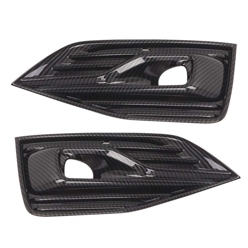 Car ABS Carbon Fiber Front Fog Light Lamp Grille Decoration Cover Trim for Escape Kuga 2020 2021
