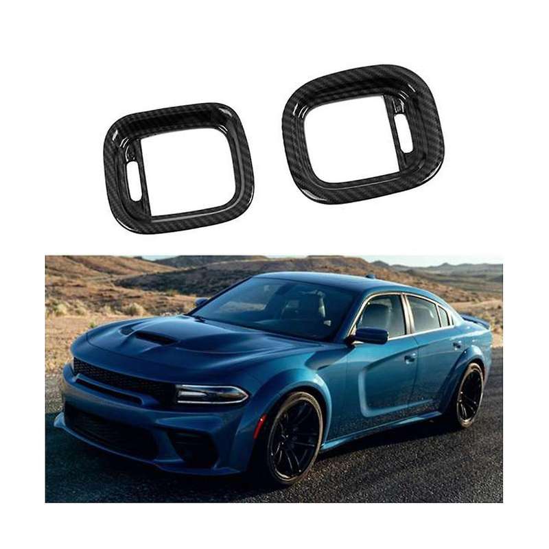 Car Abs Carbon Fiber Interior Dashboard Side Outlet Cover Trim for Charger 2015-2020 Lhd