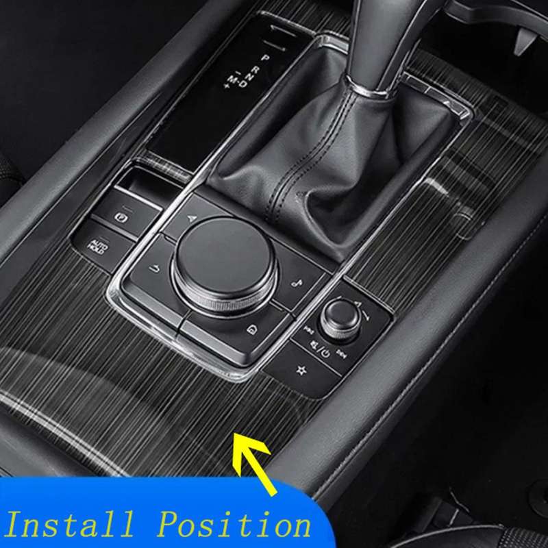 Car ABS Carbon Fiber Interior Center Console Gear Shift Panel Cover Frame Trim Sticker for 3 Axela 2