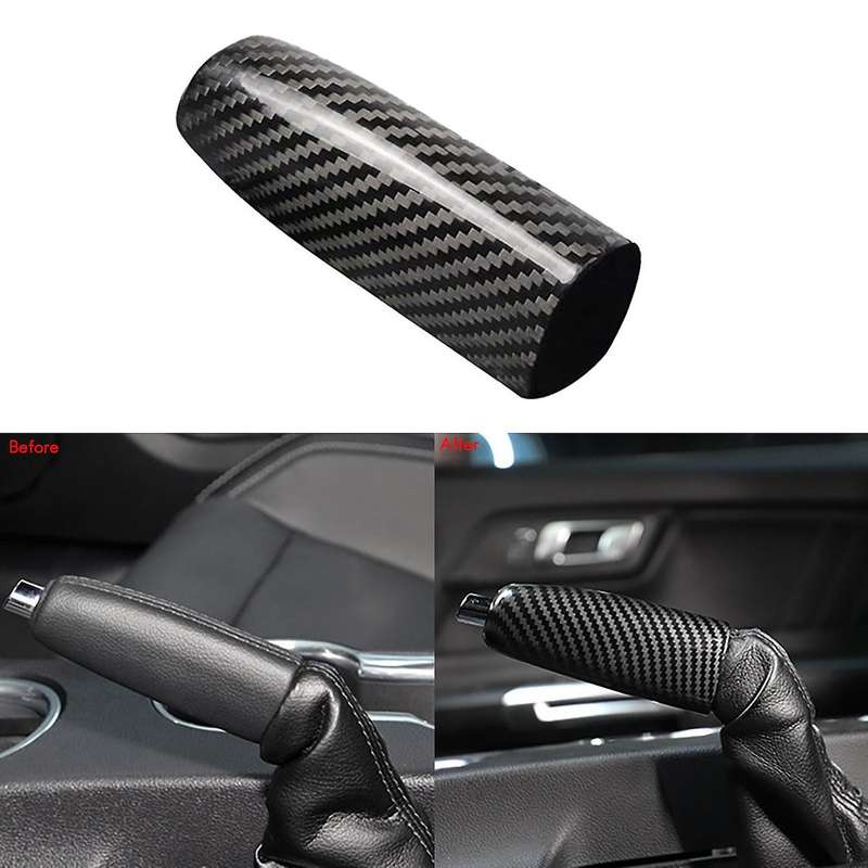 Car ABS Carbon Fiber Handbrake Cover Grip Handle Lever Brake Handle Cover for 2015-2021