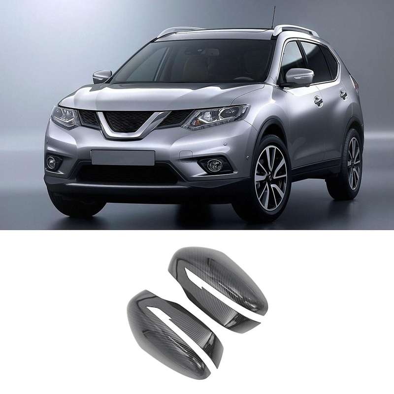 Car ABS Carbon Fiber Rear View Mirror Cover Trim Decorative Sticker for 2014-2019