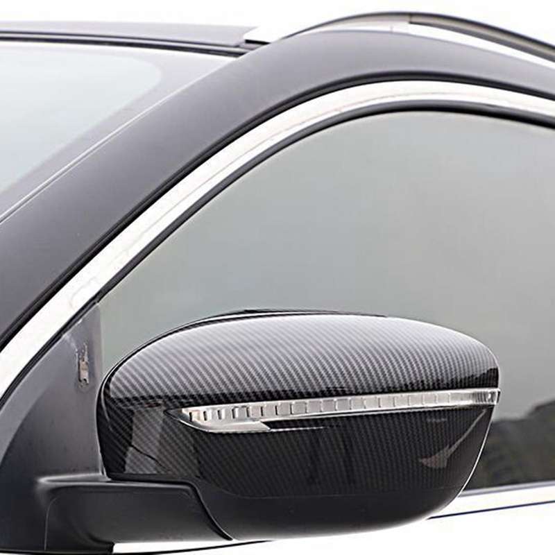Car ABS Carbon Fiber Rear View Mirror Cover Trim Decorative Sticker for 2014-2019