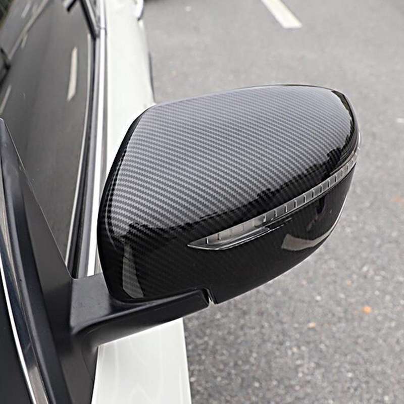 Car ABS Carbon Fiber Rear View Mirror Cover Trim Decorative Sticker for 2014-2019