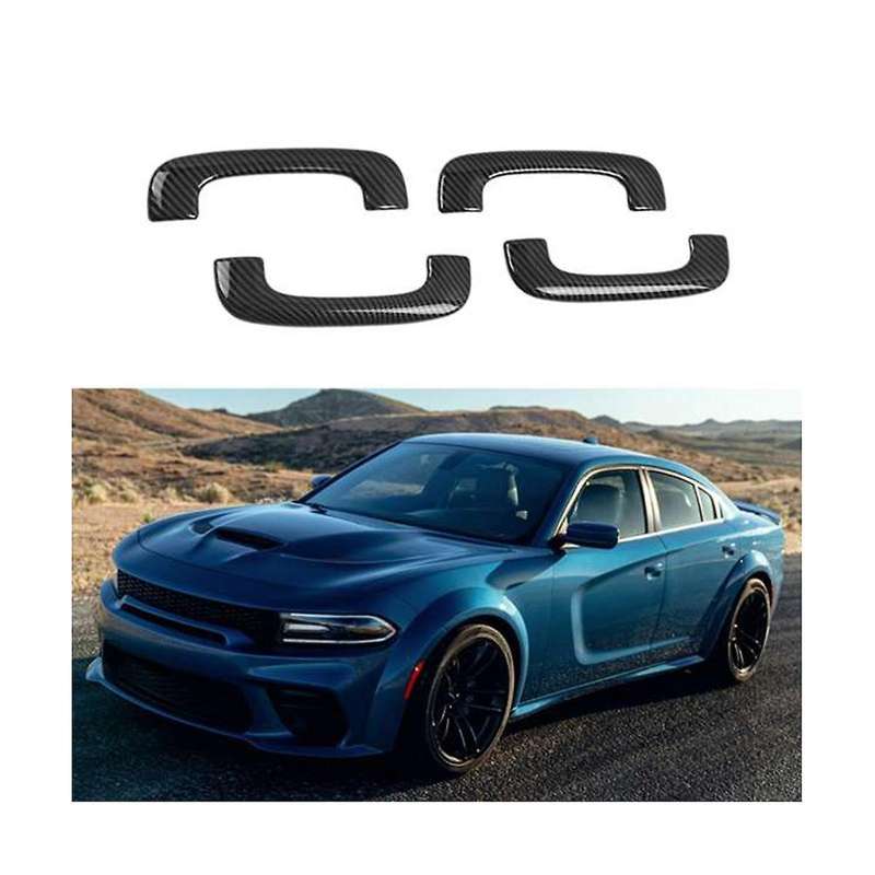 Car Abs Carbon Fiber Interior Roof Handle Cover Trim for Charger 2015-2020 Accessories