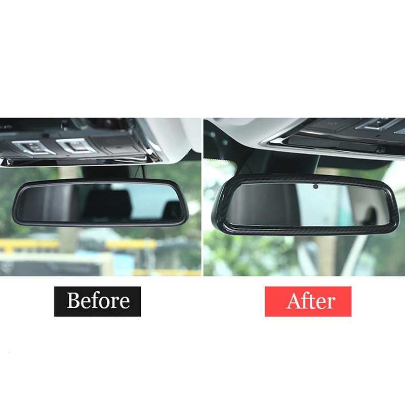 Car ABS Carbon Fiber Interior Rearview Mirror Frame Trim for 4 Range Sport Evoque