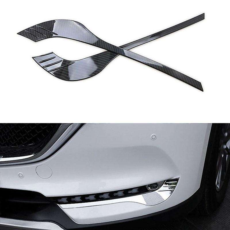 Car ABS Carbon Look Front Fog Light Eyelids Fog Lamp Eyebrows Cover Trim for -5 CX5 2017- 2020 Car A
