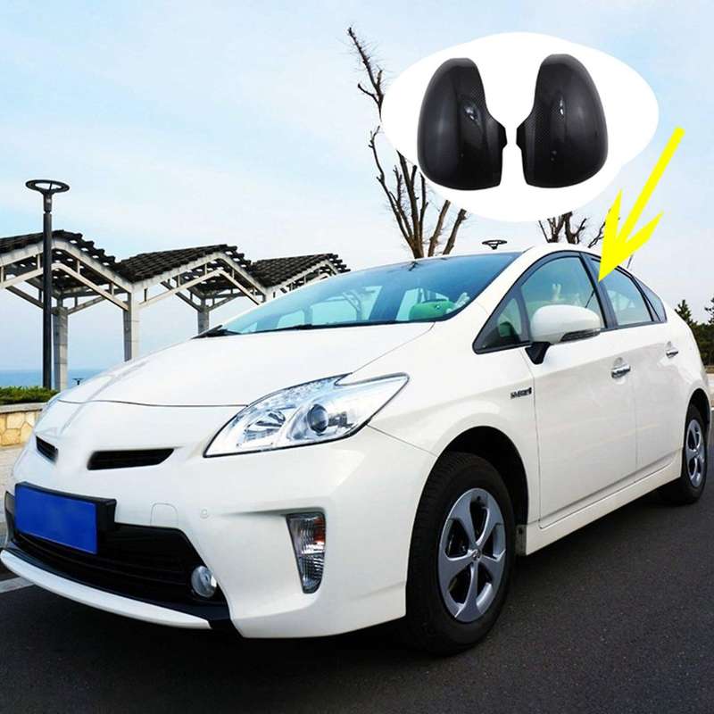 Car ABS Carbon Fiber Rearview Mirror Cover Cap Side Turn Signal Mirror Cover for Prius 2010-2015