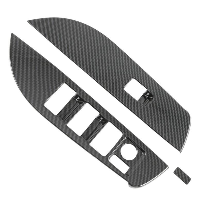 Car Abs Carbon Fiber Window Switch Panel Cover Trim Control Trim for 2020 Left-hand Drive