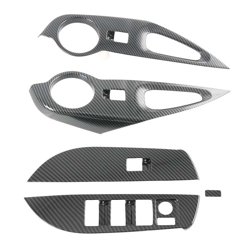 Car Abs Carbon Fiber Window Switch Panel Cover Trim Control Trim for 2020 Left-hand Drive