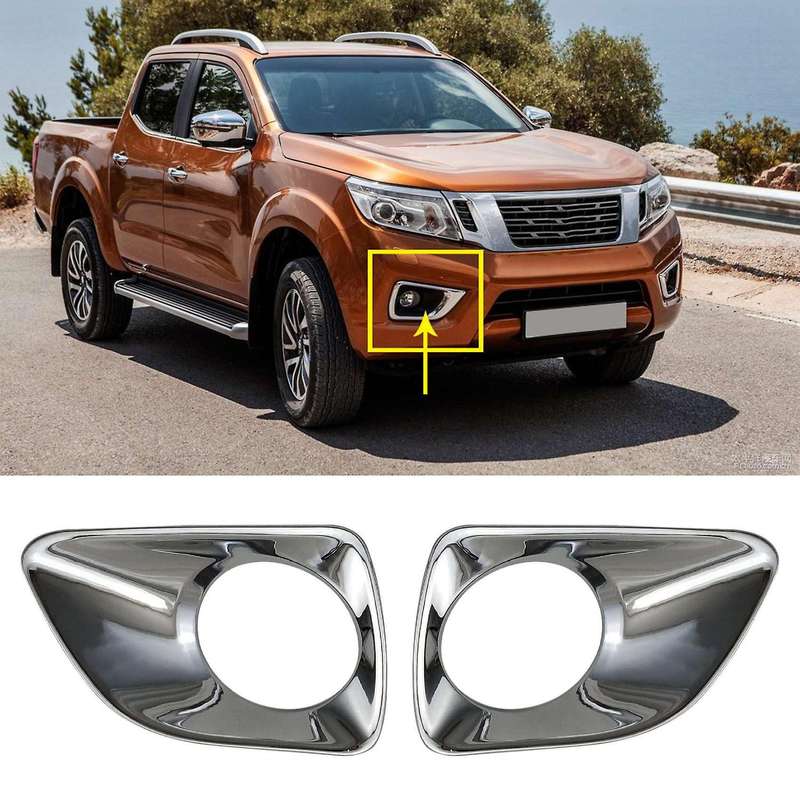 Car ABS Chrome Front Fog Lamp Cover Trim Decoration for NAVARA NP300 2015-2019