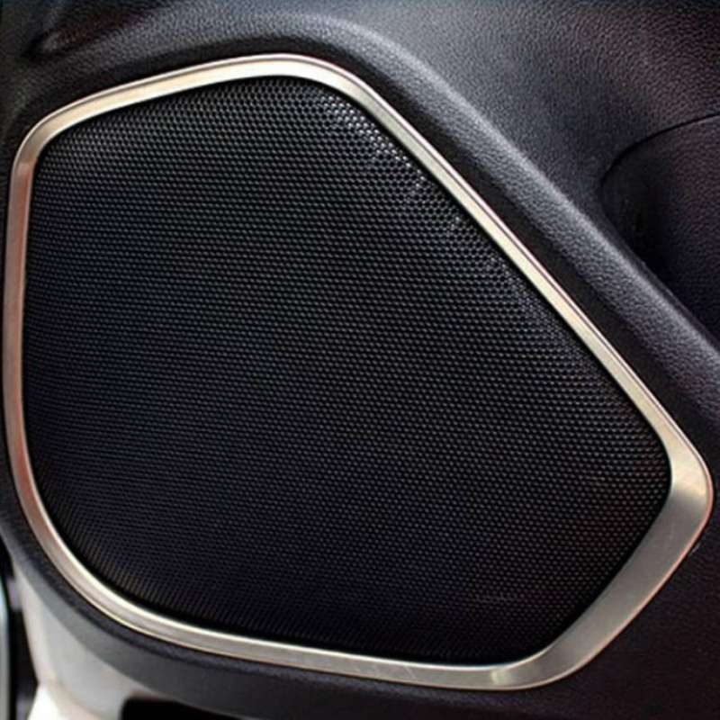 Car ABS Chrome Inner Door Stereo Speaker Ring Audio Sound Decoration Cover Tirm for FitJazz 2014-202