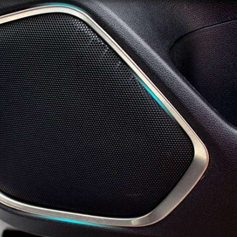 Car ABS Chrome Inner Door Stereo Speaker Ring Audio Sound Decoration Cover Tirm for FitJazz 2014-202