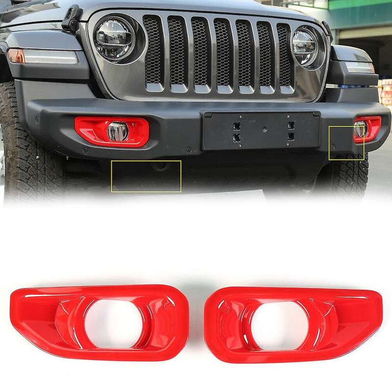 Car ABS Front Fog Lamp Light Cover Trim Decoration for JL 2018+ Accessories Red