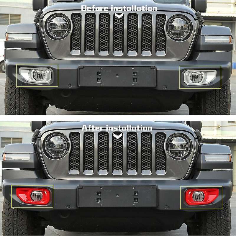 Car ABS Front Fog Lamp Light Cover Trim Decoration for JL 2018+ Accessories Red