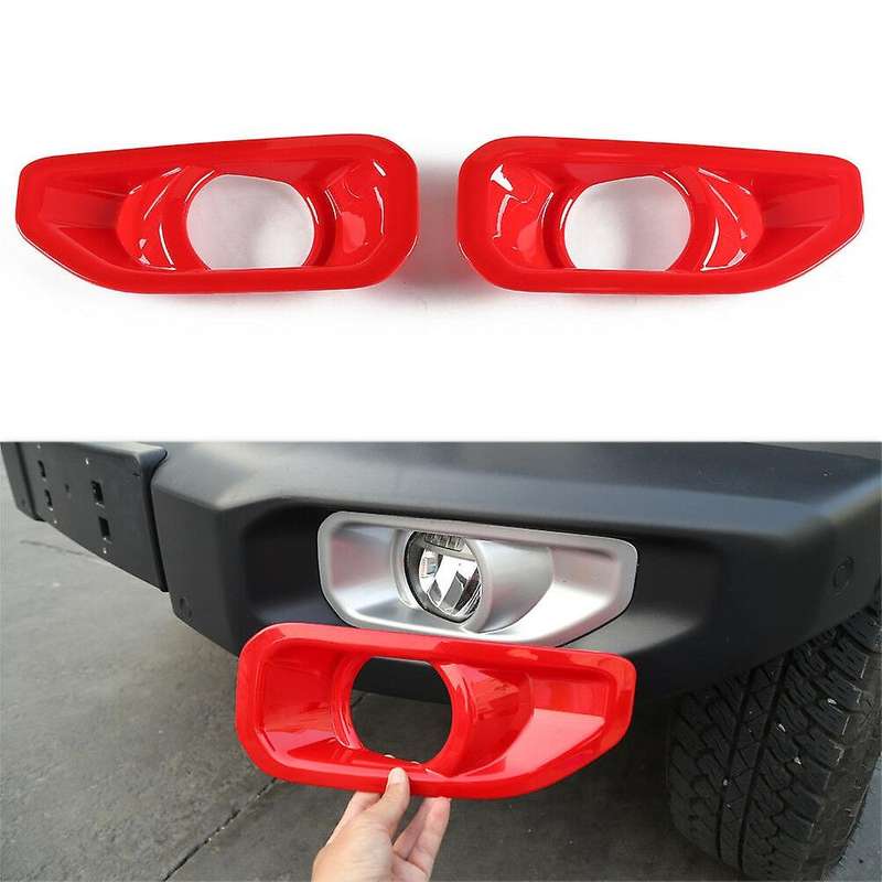 Car ABS Front Fog Lamp Light Cover Trim Decoration for JL 2018+ Accessories Red