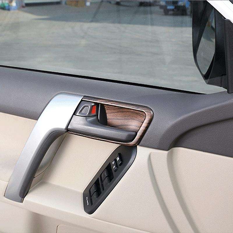 Car ABS Interior Door Bowl Cover Trim Accessories Wood Grain for Land Cruiser Prado FJ150 150 2014-2