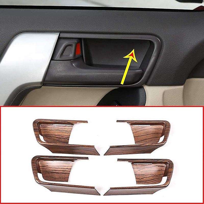 Car ABS Interior Door Bowl Cover Trim Accessories Wood Grain for Land Cruiser Prado FJ150 150 2014-2
